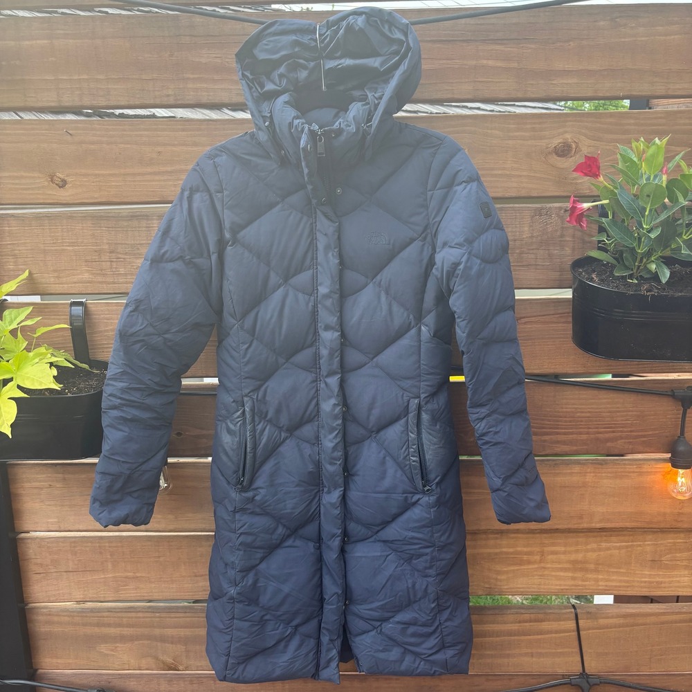 The North Face Miss Metro Parka Women XS Navy Blue Good Quilted Down Coat